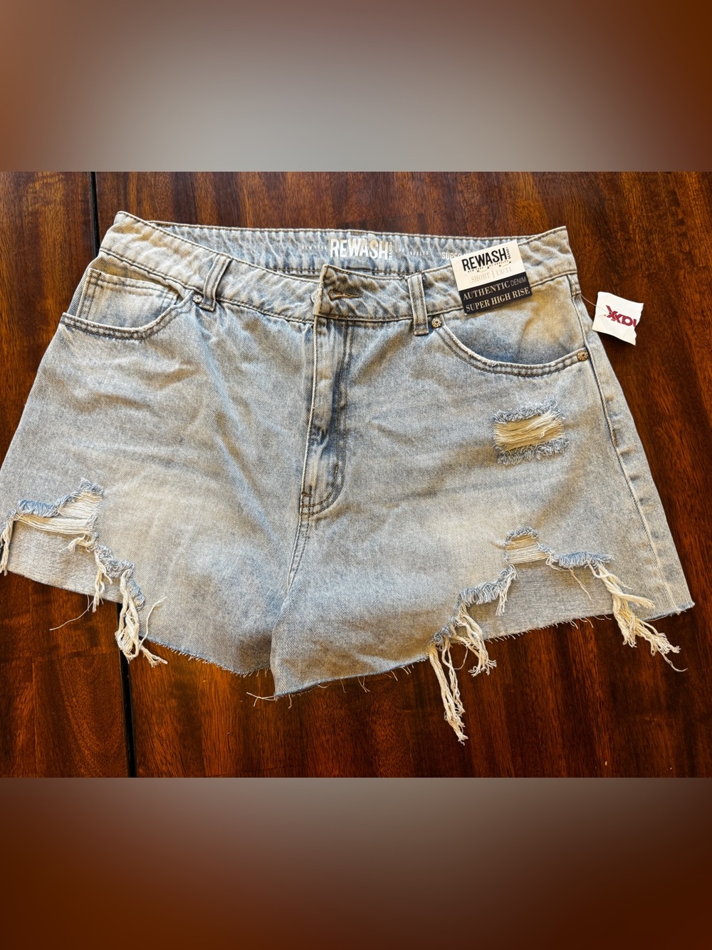 Rewash Light Blue Distressed High Rise Denim Cutoff Shorts size 13